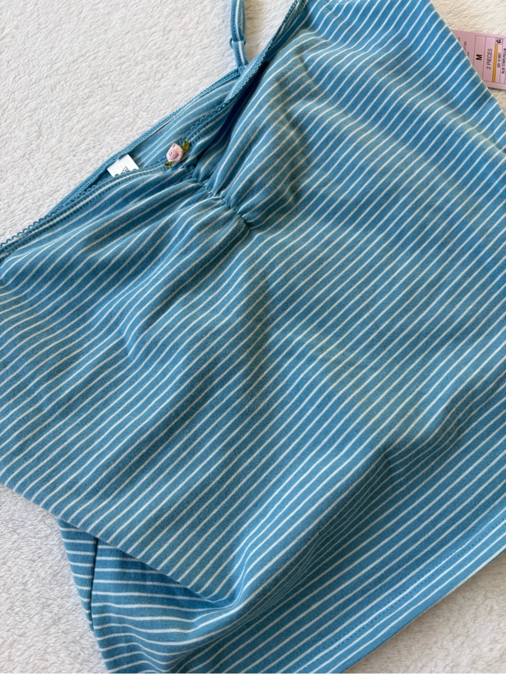 Target Blue Striped Ruched Camisole - Picture 2 of 10